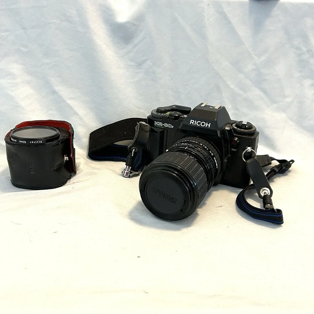 Ricoh KR-30SP 35mm SLR Film Camera Sigma 35-70mm Lens Converter Filter + WORKS